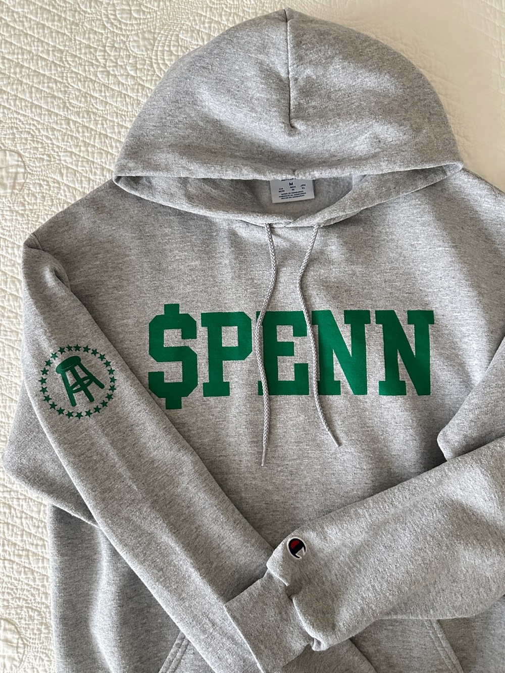 Champion Barstool Sports $PENN SPENN Penn Stock Hoodie Gray Y2K Sports